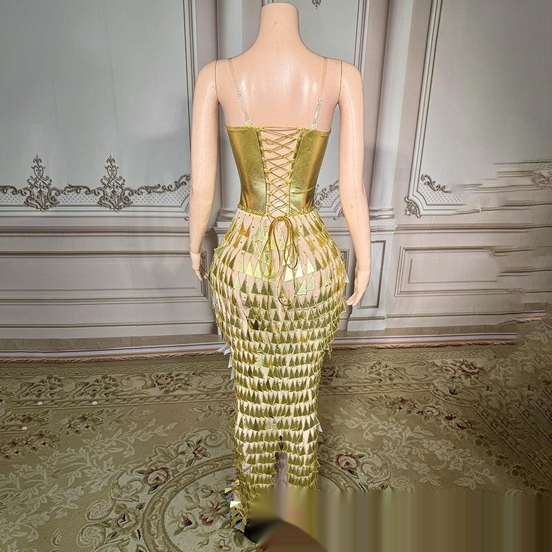 A Golden Mermaid Dress