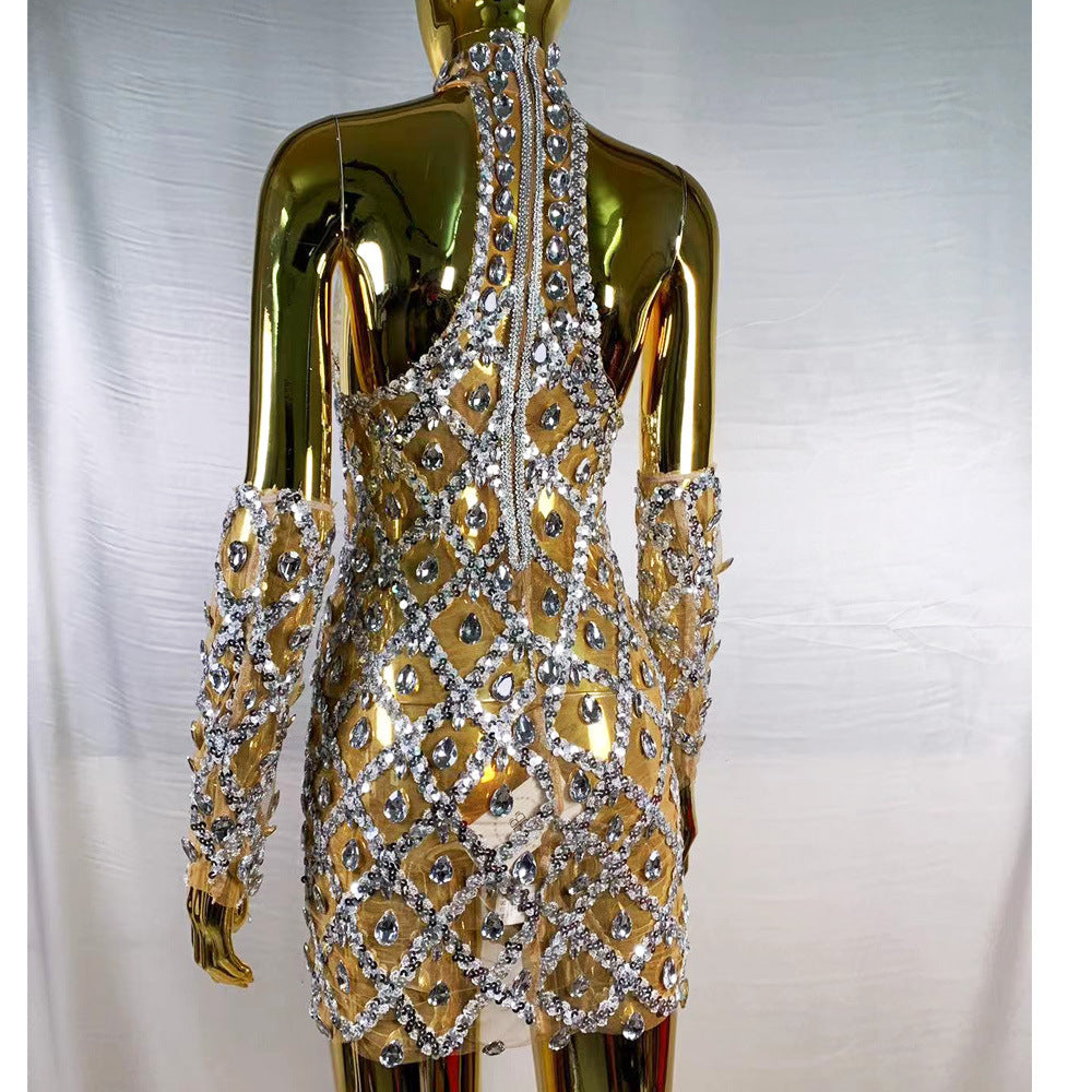 Rhinestone Queen Mini Dress