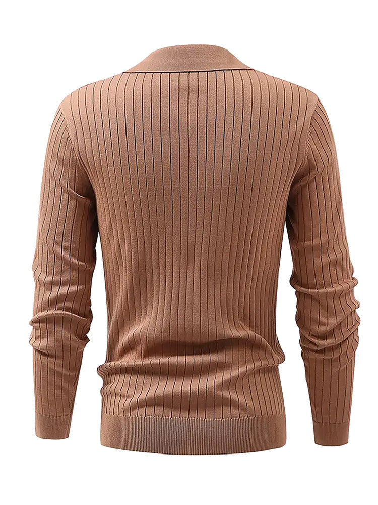 Men's Slim Knit Lapel Polo Shirt
