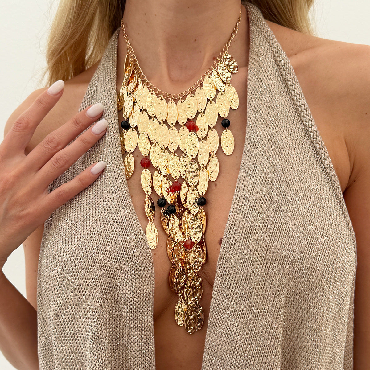 Uniquely Made Triangular Tassel Necklace