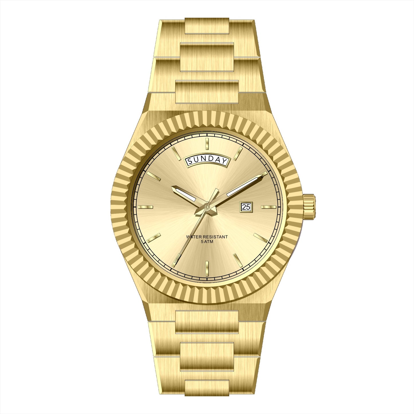 Business Gentleman's Log-Type Quartz Waterproof Steel Strap