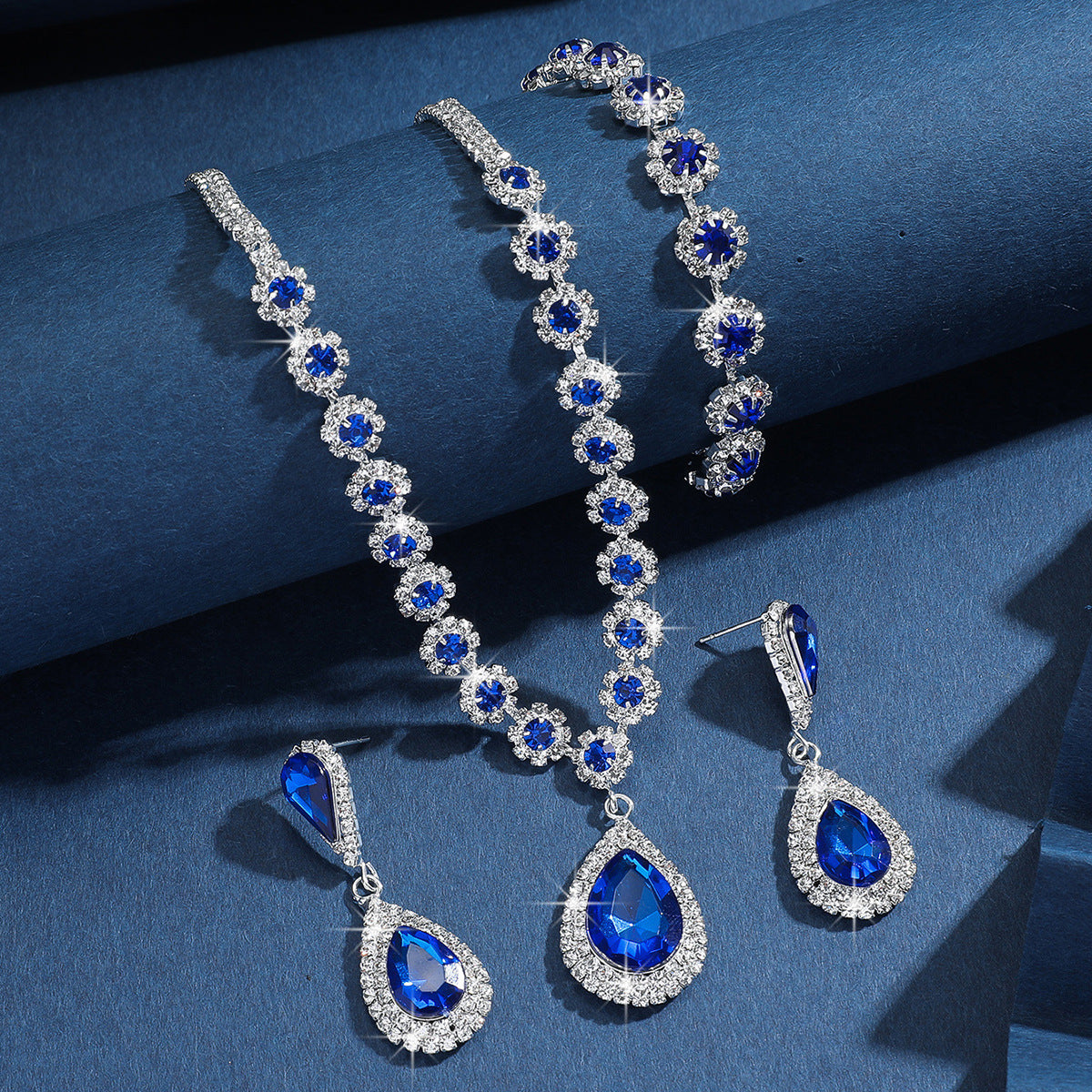 Diamond Teardrop Three Piece Jewelry Set