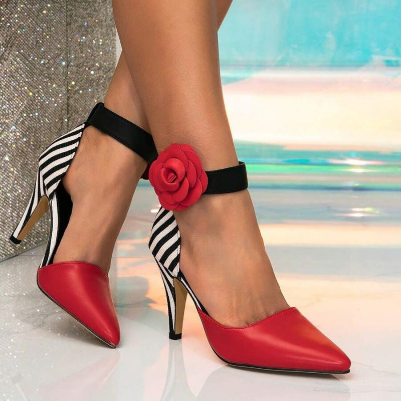 Elegantly Styled Chunky High-heel Pumps