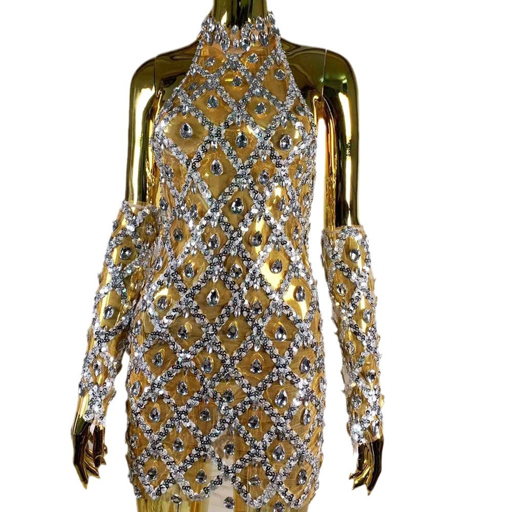Rhinestone Queen Mini Dress