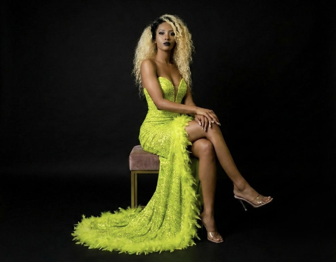 000 Fearless Feather-Trim Illusion Gown - Fearless Feather-Trim Gown