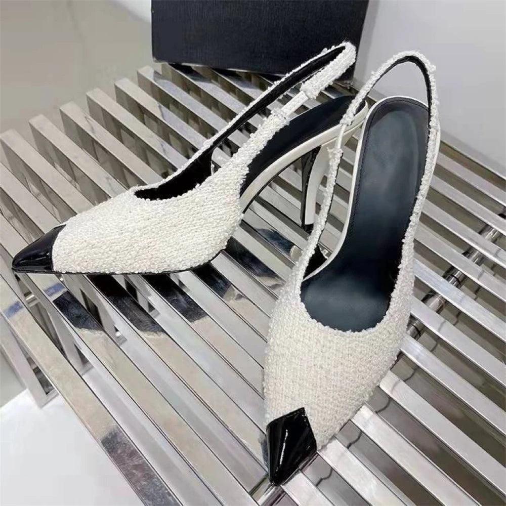 Elegant  Steel Toe Slingback Heels