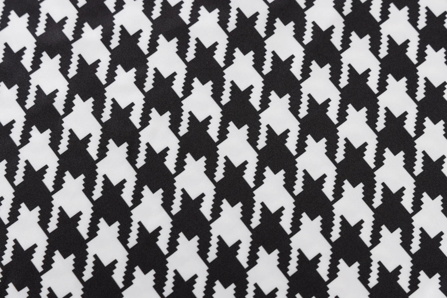 Houndstooth Print Women Long Sleeve Midi Body con Dress