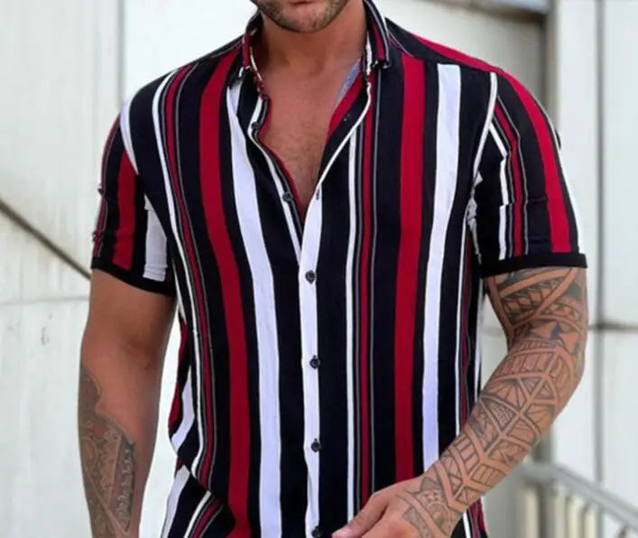 Sharp As A Tack 3d Stripe Printed Men's Oversized Shirt