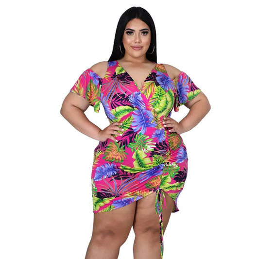 Tropical Oasis Mini Dress (Plus Size)