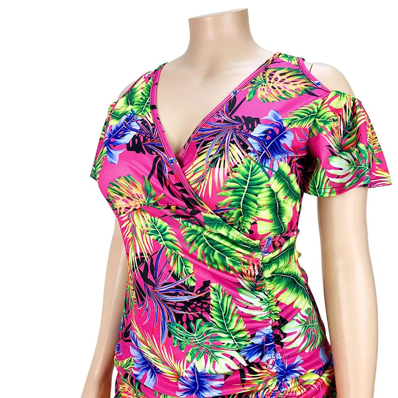 Tropical Oasis Mini Dress (Plus Size)