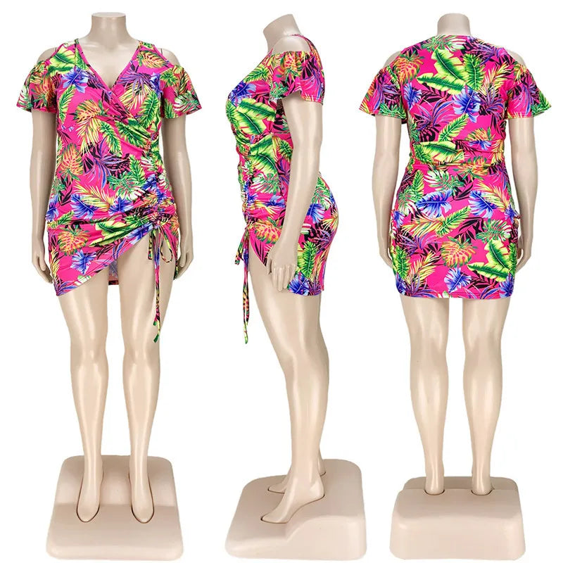 Tropical Oasis Mini Dress (Plus Size)