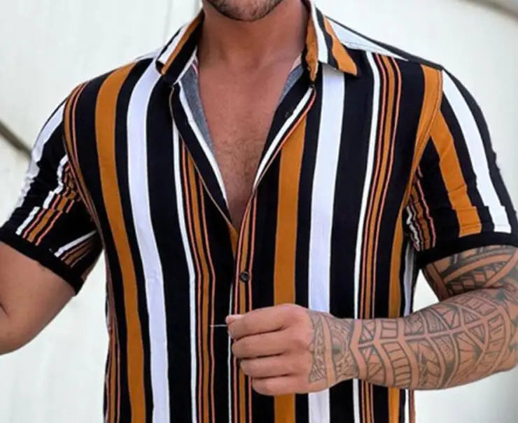Sharp As A Tack 3d Stripe Printed Men's Oversized Shirt
