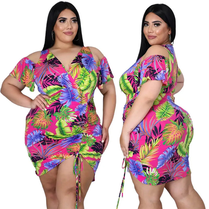 Tropical Oasis Mini Dress (Plus Size)