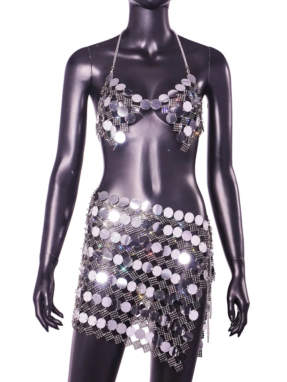 One In A Million See Through Two Piece Disco Sequin Set