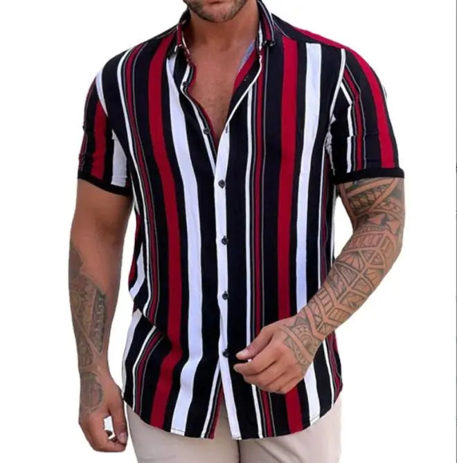 Sharp As A Tack 3d Stripe Printed Men's Oversized Shirt