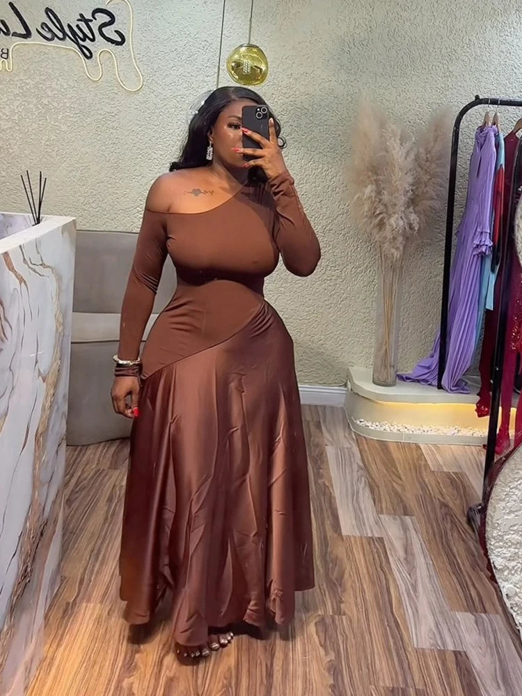 Chocolate Elegant Evening Dress