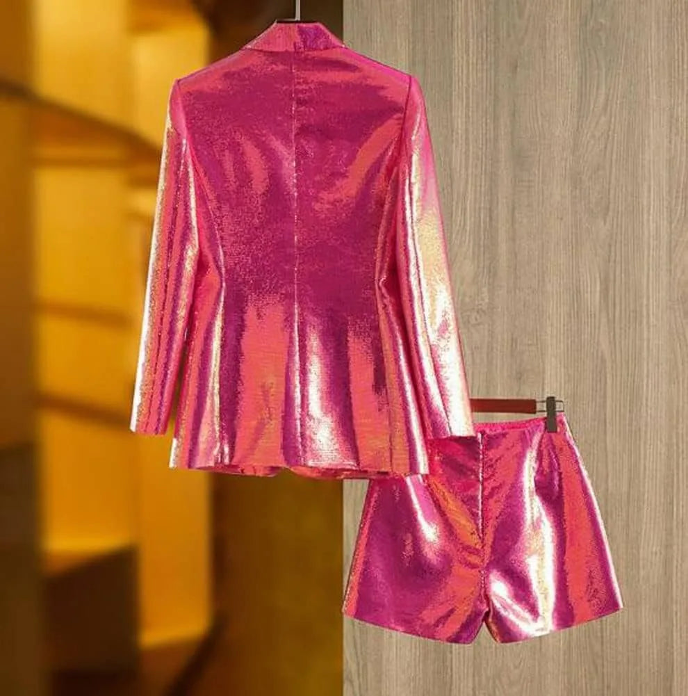 Call Me Cute Sequin Blazer And Shorts Set