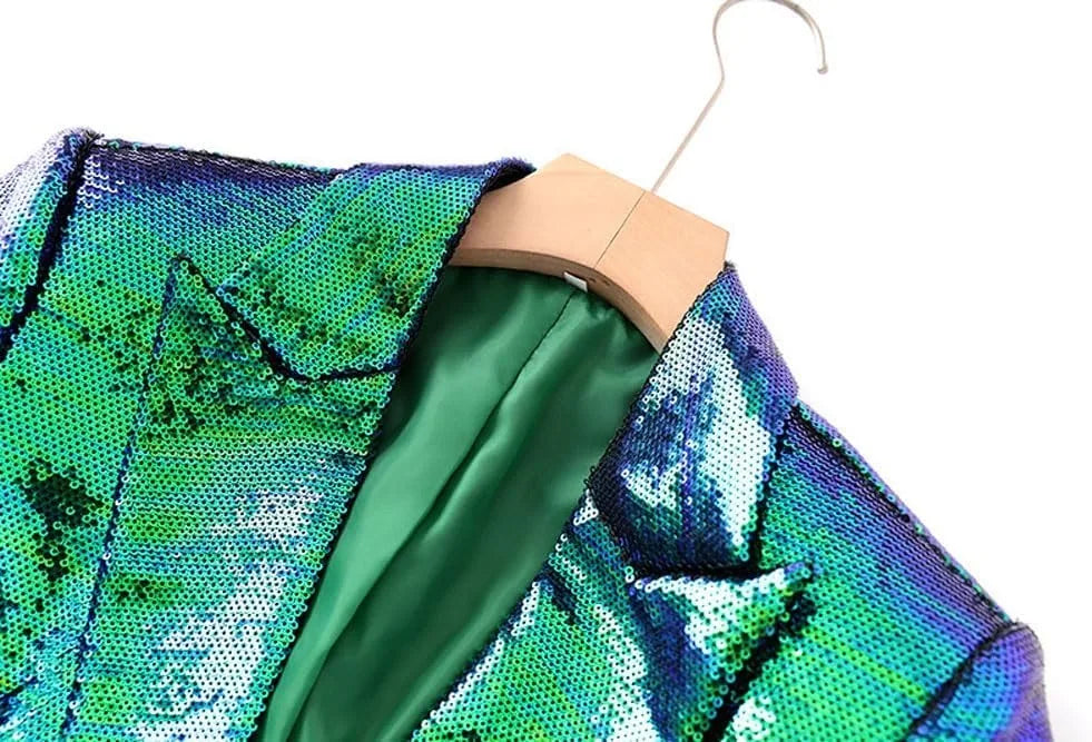 Call Me Cute Sequin Blazer And Shorts Set