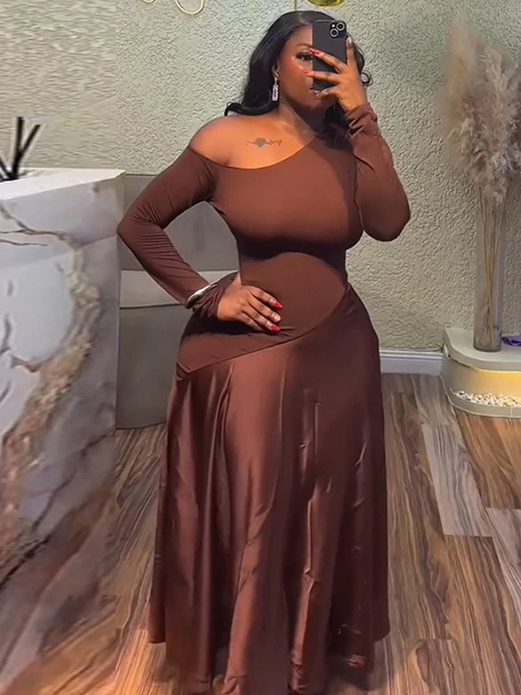Chocolate Elegant Evening Dress
