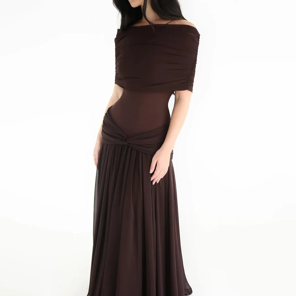 Chocolate Mood Long Formal Party Dresses