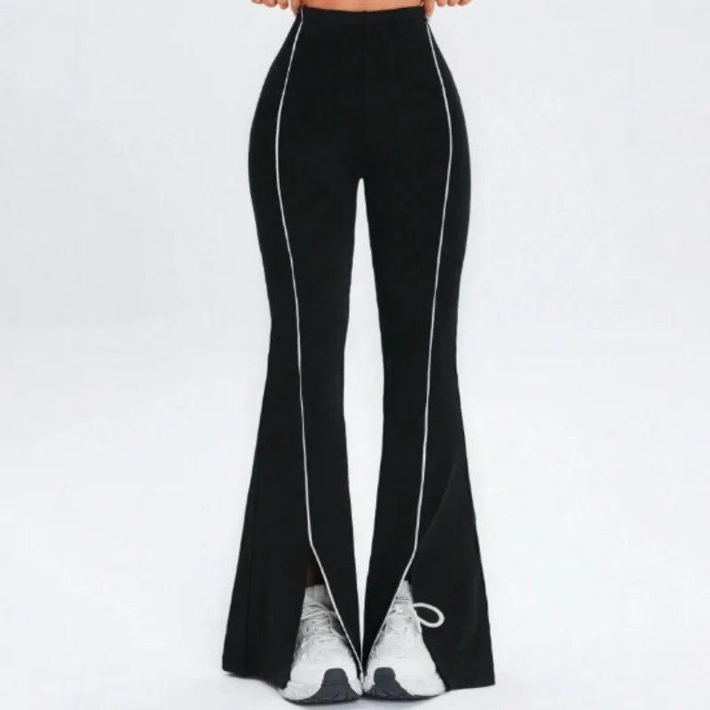 A1 Back to Black High Waisted Split Flared Pants