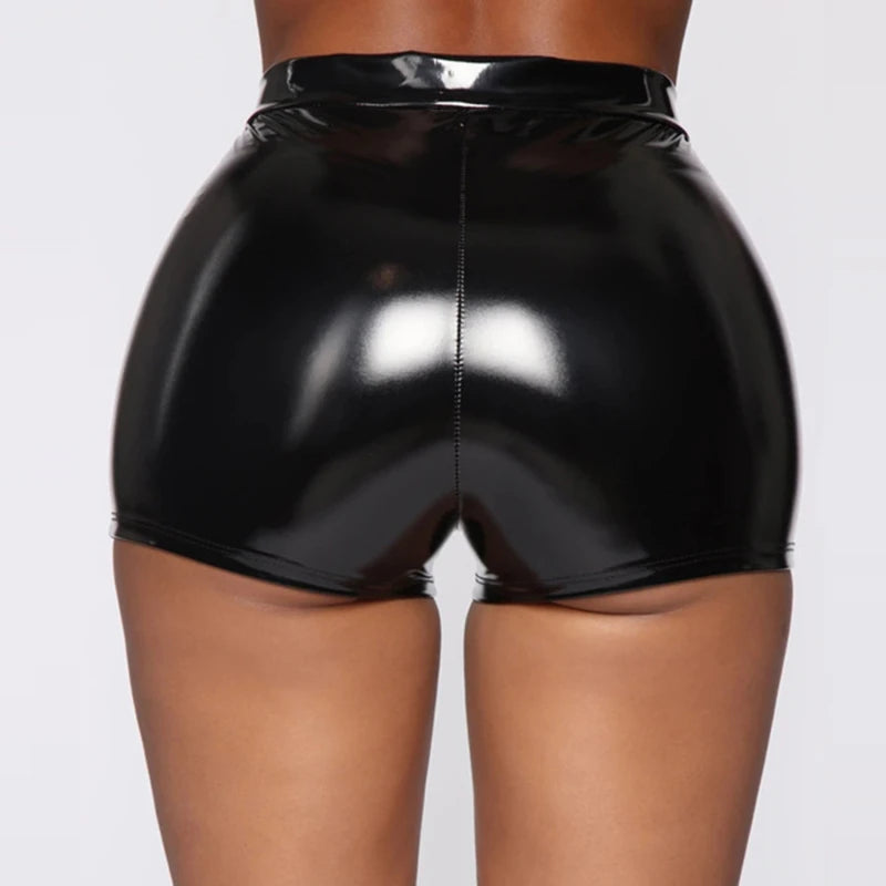 Back to Black PU Leather High Waisted Leather Shorts