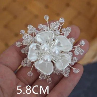 High-grade beaded flowers hand stitched clothing cloth patch DIY brooch headwear wedding bag accessories materials