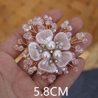 High-grade beaded flowers hand stitched clothing cloth patch DIY brooch headwear wedding bag accessories materials