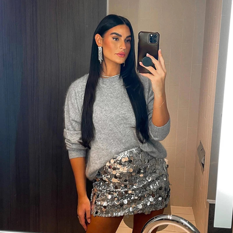 Do You See Me Sequin Mini Skirt