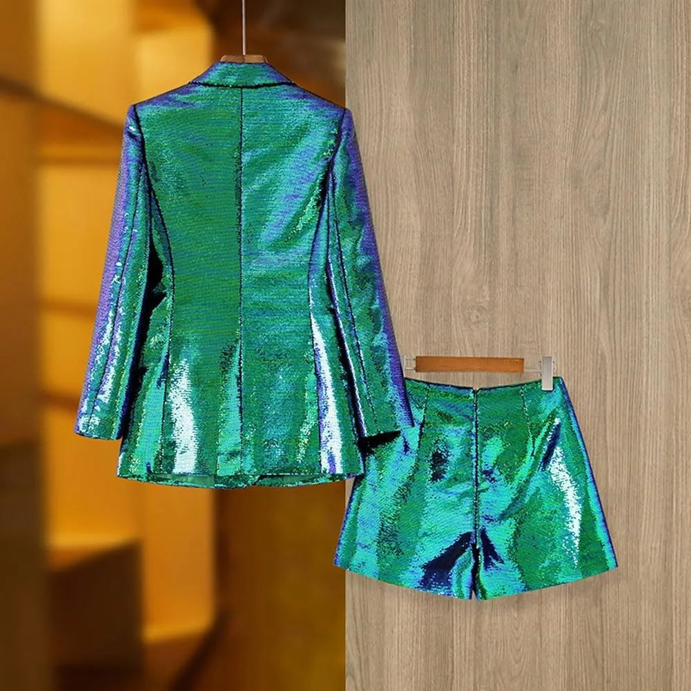 Call Me Cute Sequin Blazer And Shorts Set