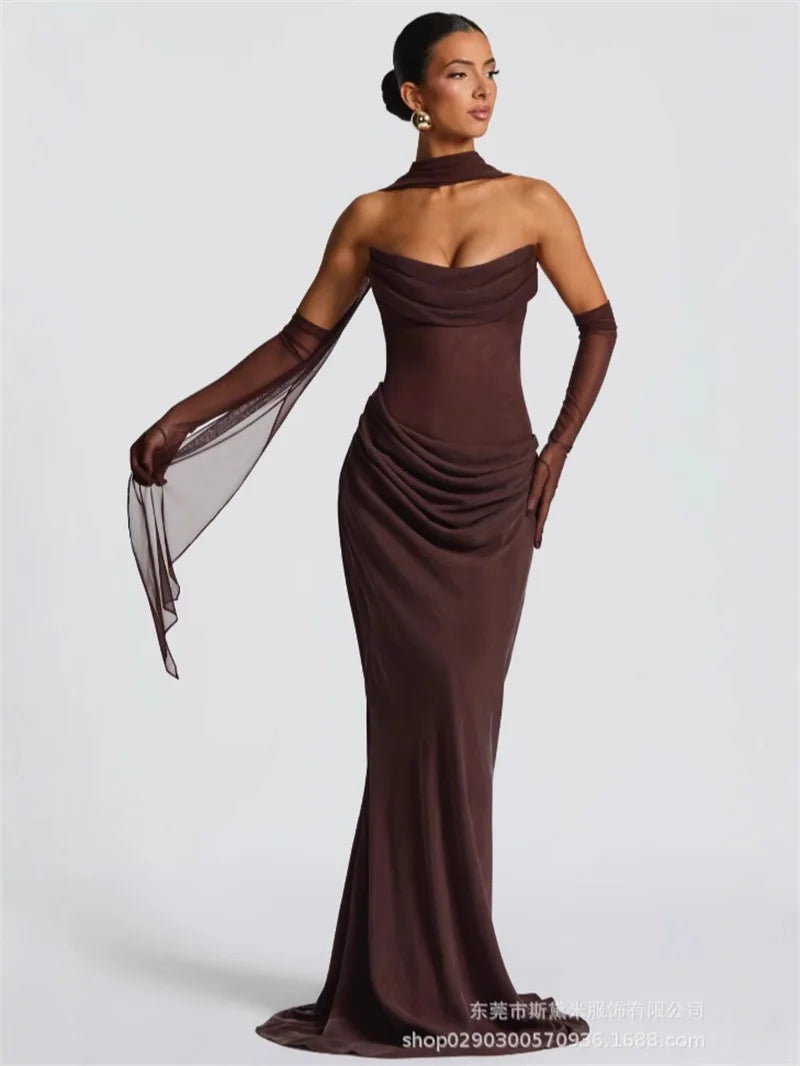 Chocolate Promise Elegant Formal Dress