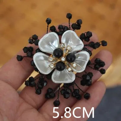 High-grade beaded flowers hand stitched clothing cloth patch DIY brooch headwear wedding bag accessories materials