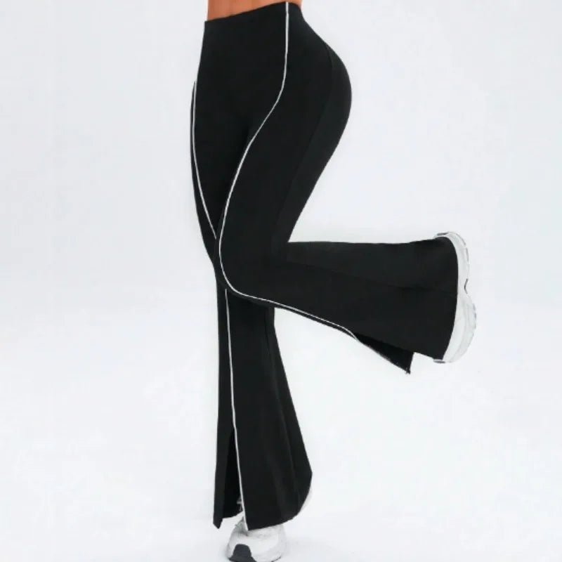 A1 Back to Black High Waisted Split Flared Pants