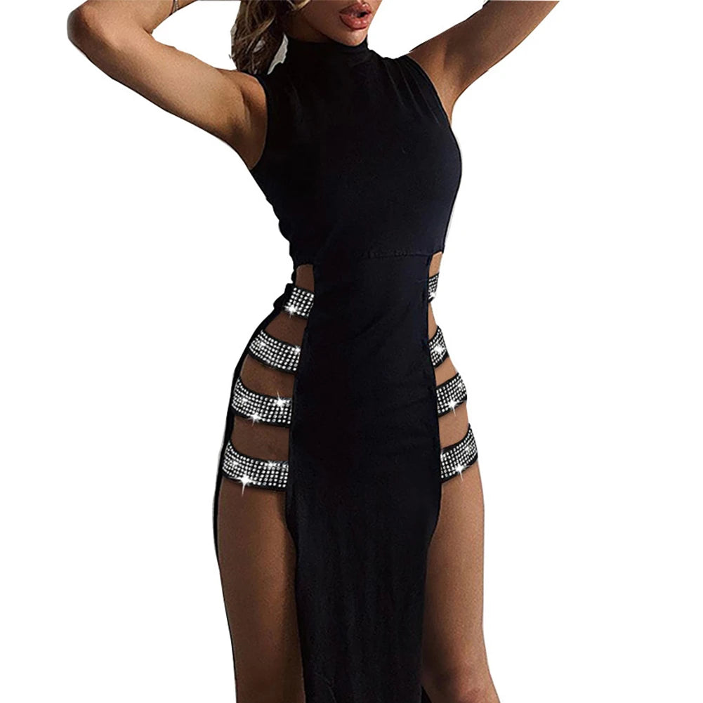 Who's That Girl Party Side High Slit Sleeveless Dress