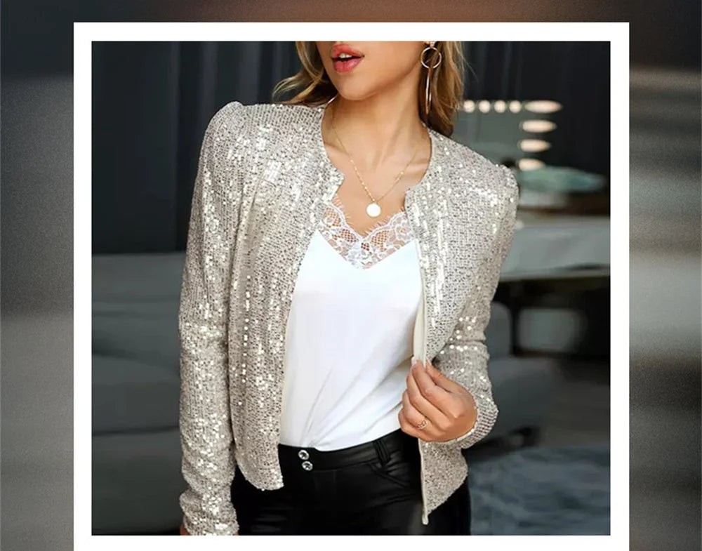 Always Golden Sequin Cardigan Jacket