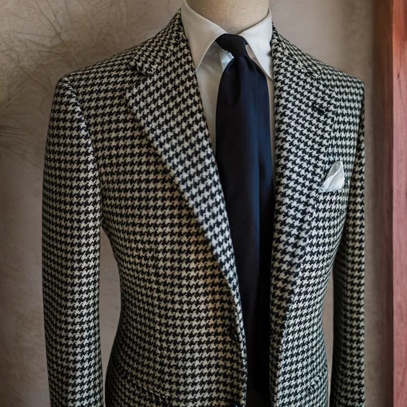 Houndstooth Formal Men's Business Blazer