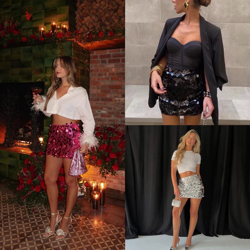Do You See Me Sequin Mini Skirt