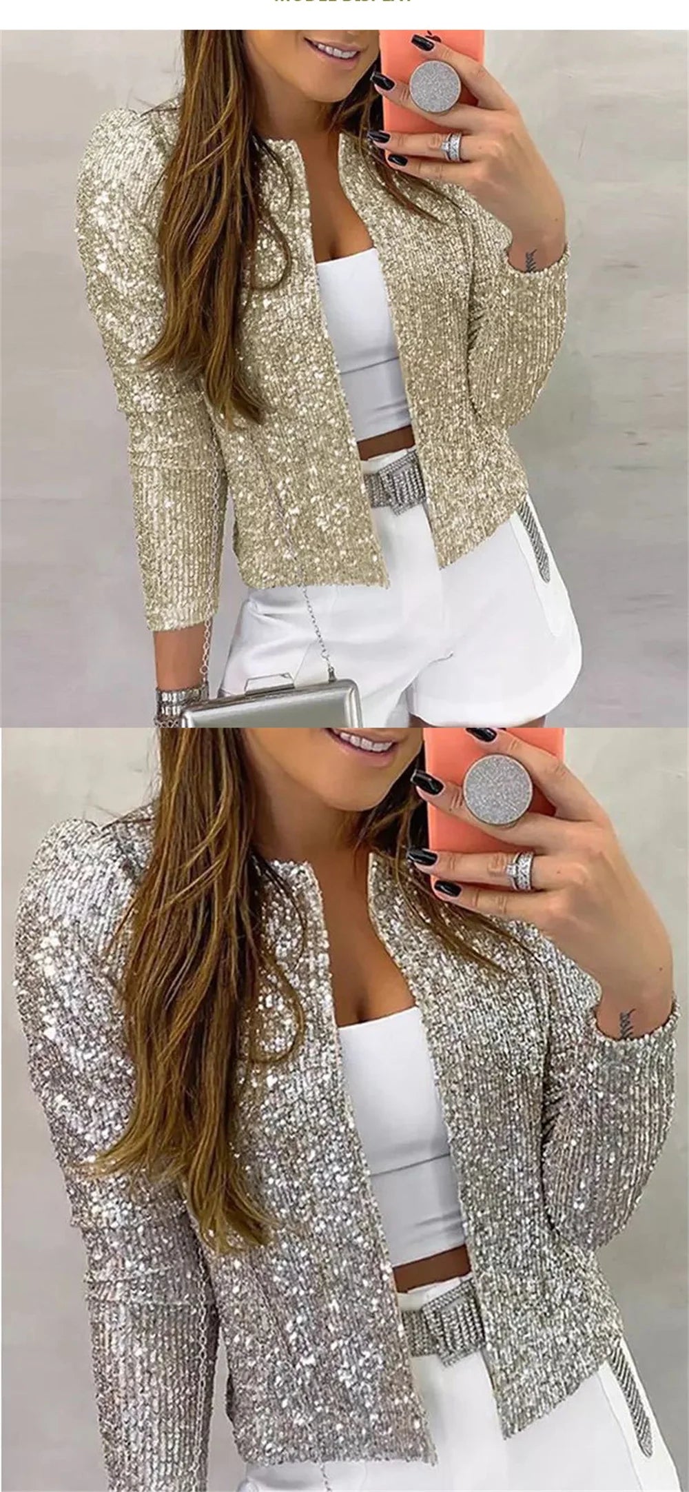 Always Golden Sequin Cardigan Jacket