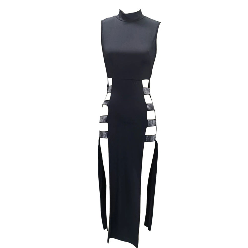 Who's That Girl Party Side High Slit Sleeveless Dress