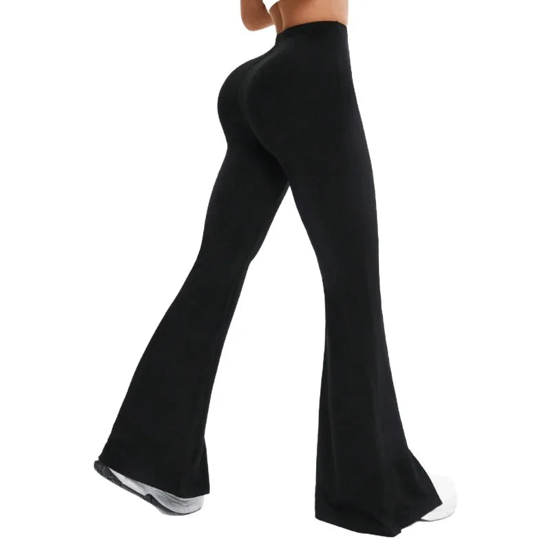 A1 Back to Black High Waisted Split Flared Pants