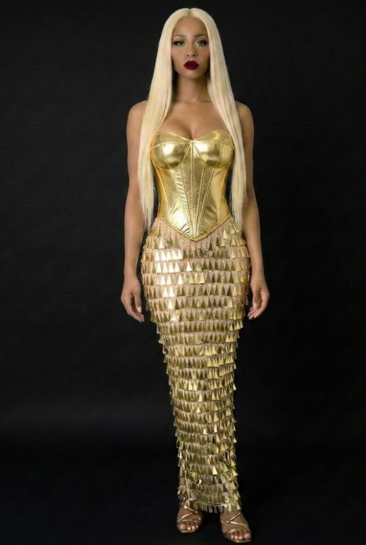 A Golden Mermaid Dress