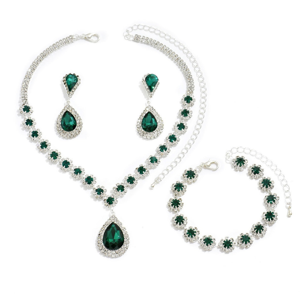 Diamond Teardrop Three Piece Jewelry Set
