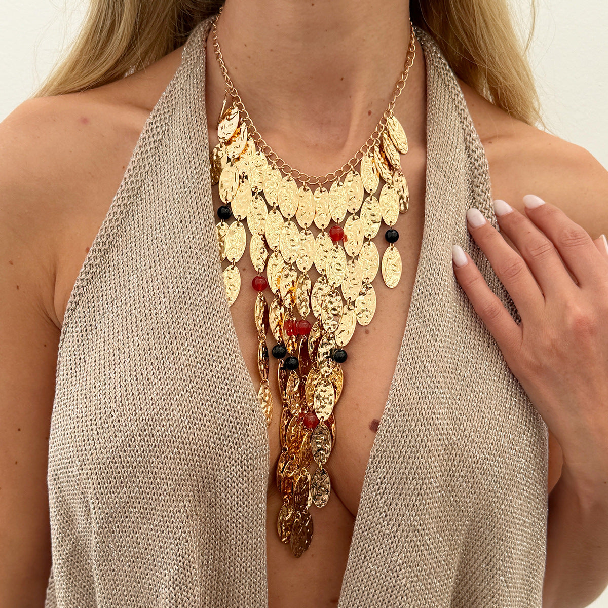 Uniquely Made Triangular Tassel Necklace