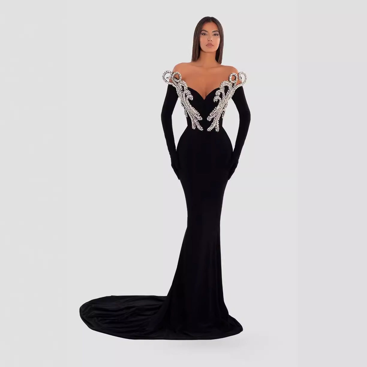 Black Bandeau Elegant Dress