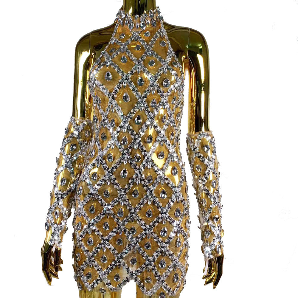 Rhinestone Queen Mini Dress