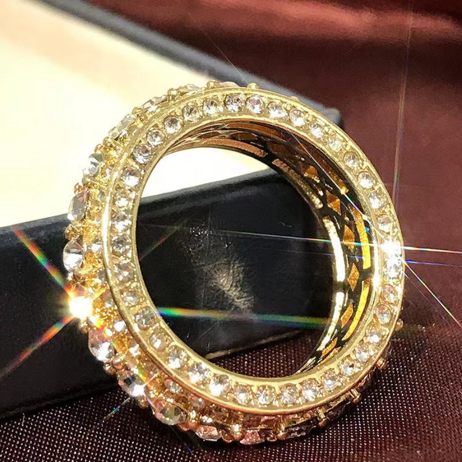 Womens Fashion Gold Alloy Luxury Ring