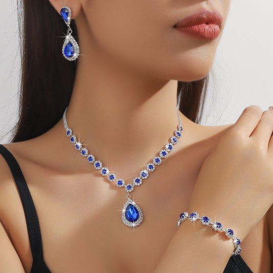 Diamond Teardrop Three Piece Jewelry Set