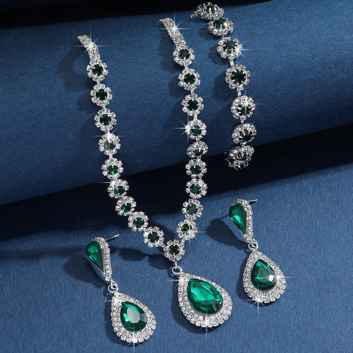 Diamond Teardrop Three Piece Jewelry Set