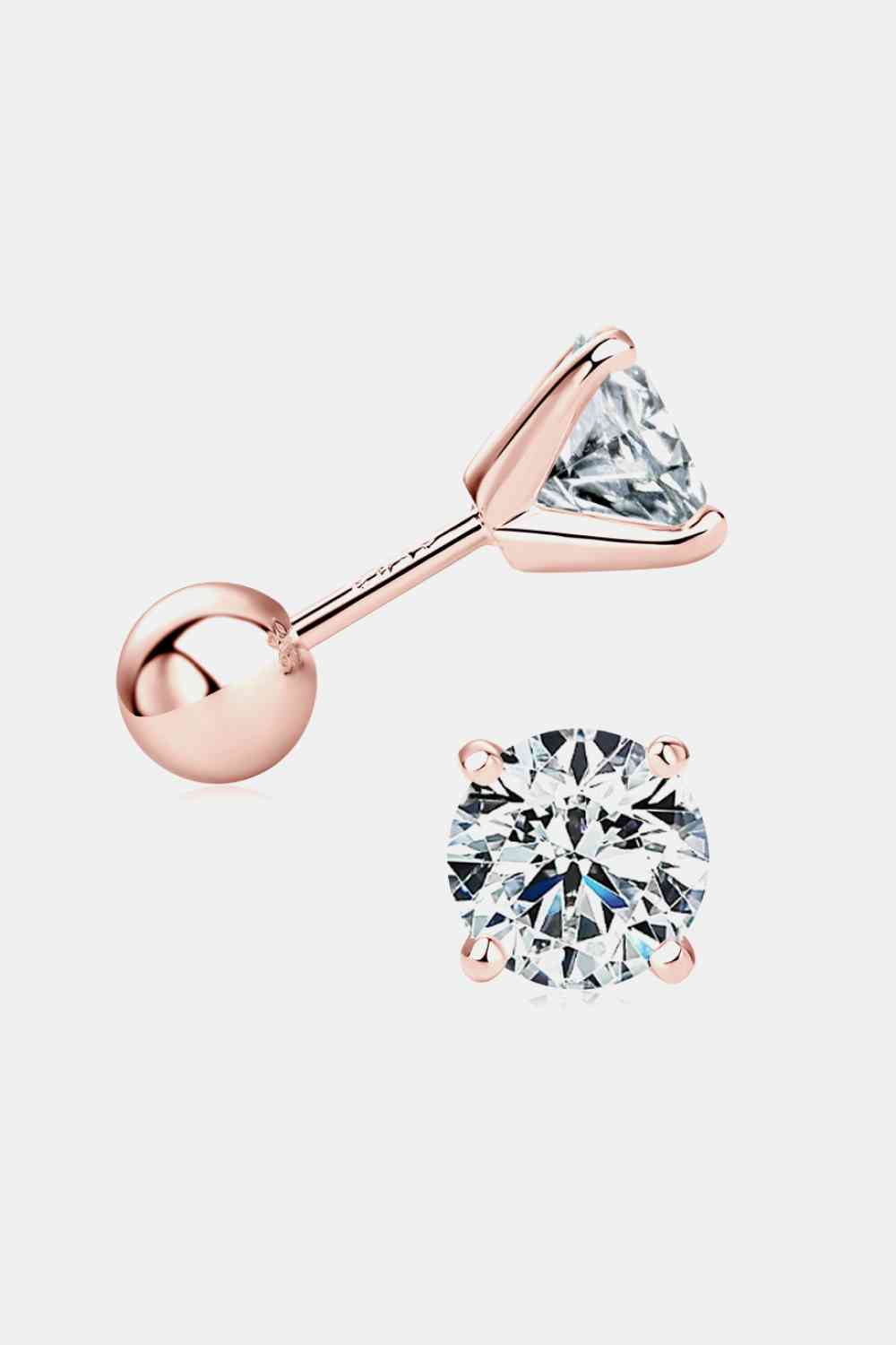 WJ 2 Carat Moissanite 925 Sterling Silver Stud Earrings