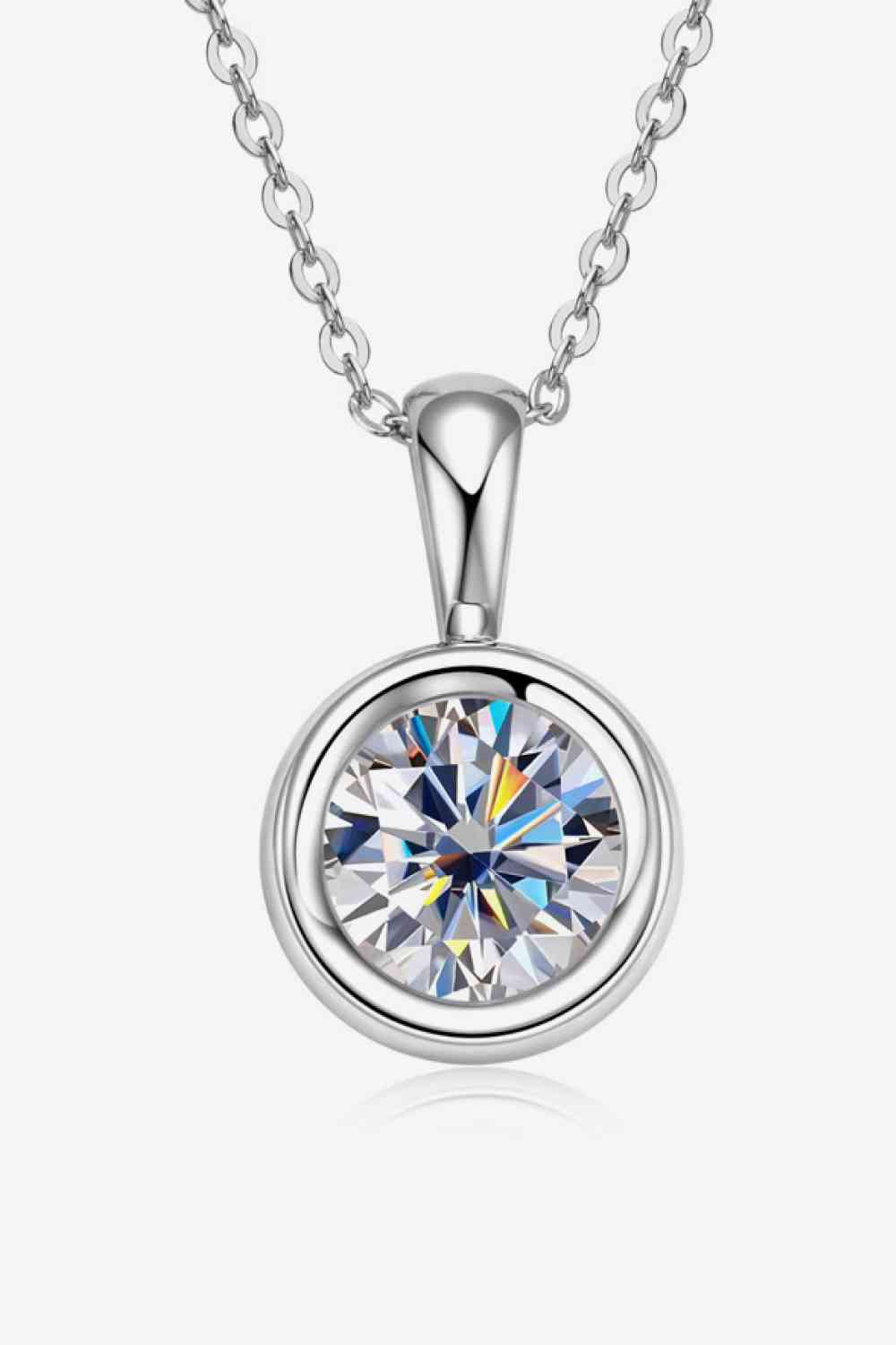 WJ 2 Carat Moissanite 925 Sterling Silver Necklace